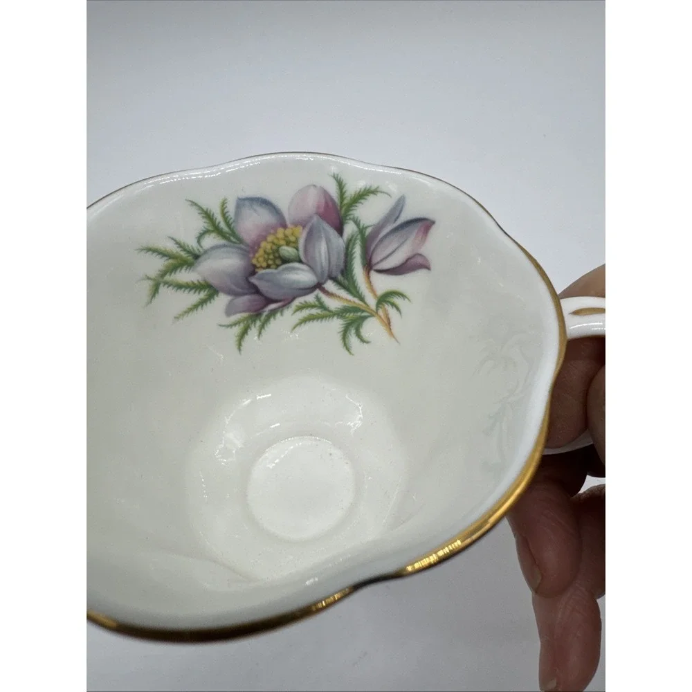 Vintage Royal Abert Provincial Flower Prairie Crocus Fine Bone‎ Teacup & Saucer